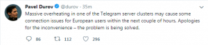 علت قطعی تلگرام